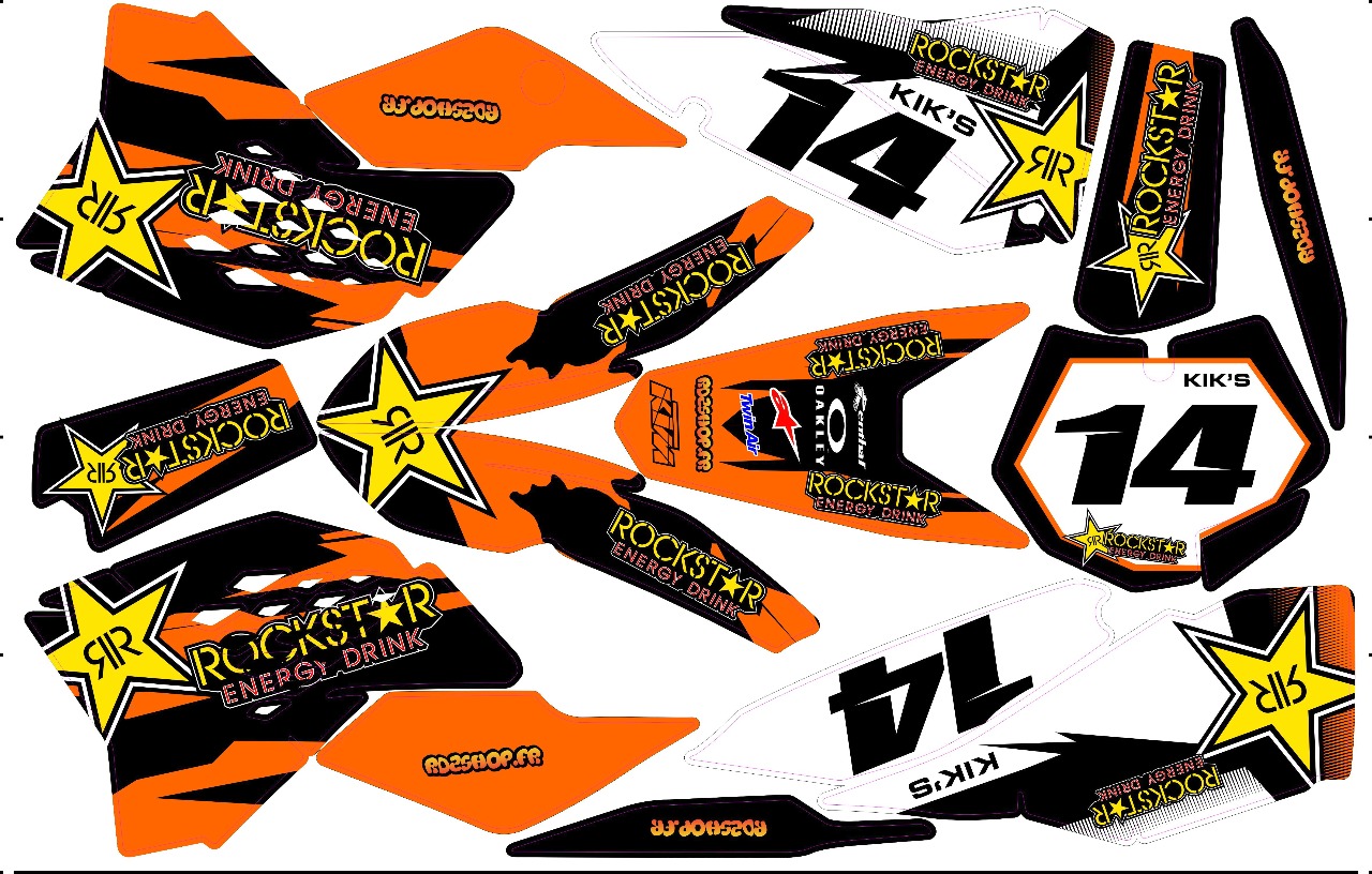Kit déco Semi,perso KTM SX / SXF / EXC ( 07 à 11 )